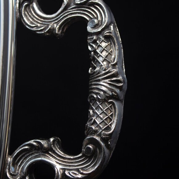 Silver Plated Serving Tray With Intricate Engraving & Handles | Leonard Silver - Picture 10 of 11